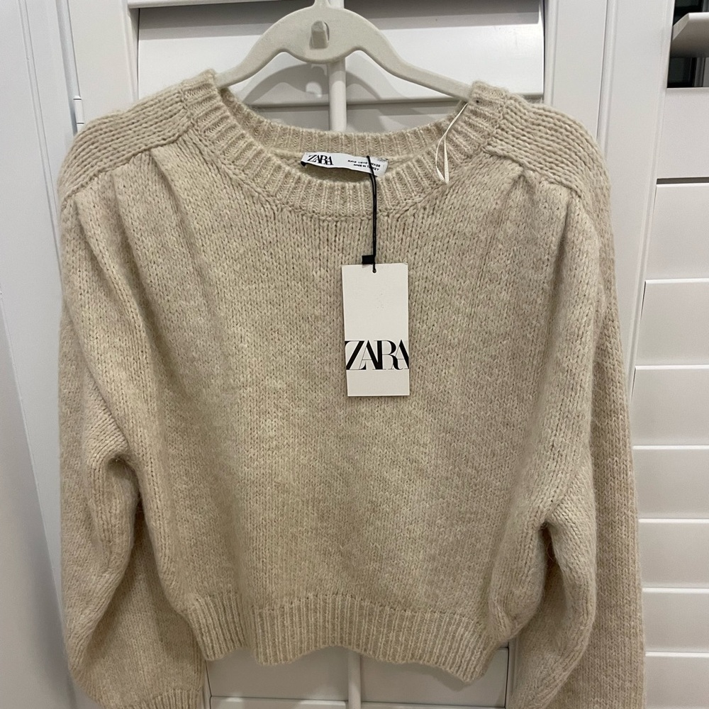 Cream zara sweater